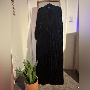 Cheetah print duster with neck tie